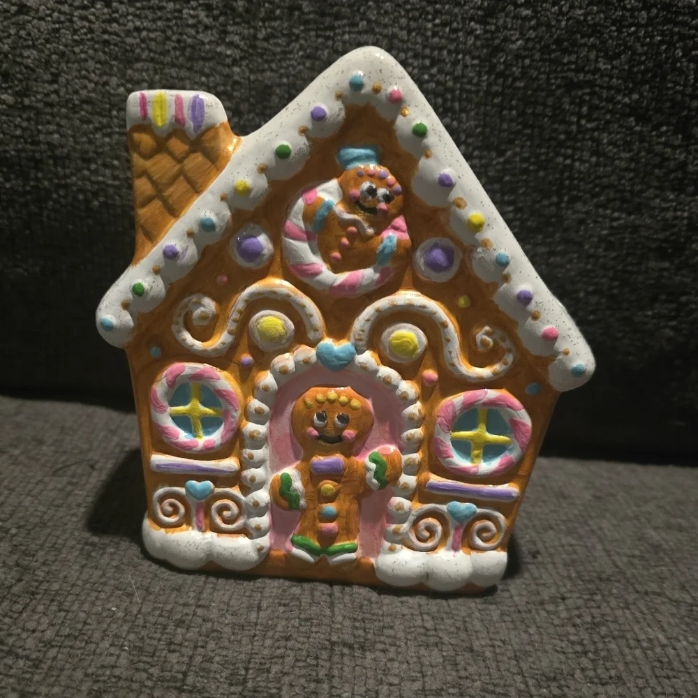 Handpainted Gingerbread House Desk Organizer